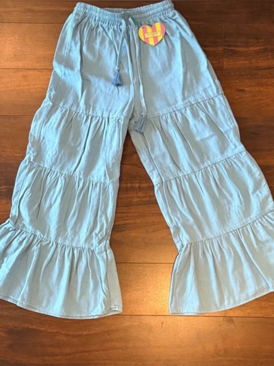 Hayden Girls Other - Hayden Girls Light Blue Tiered Chambray Ruffled Palazzo Pants Size L